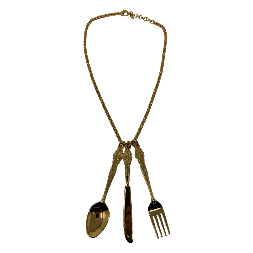 Moschino Knife Fork Spoon Utensils Pendent Necklace