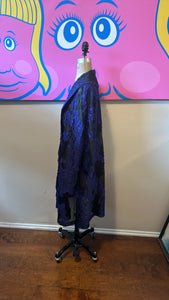 Escada Size 36 Blue & Black Evening Coat