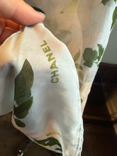 Load image into Gallery viewer, Chanel Mint Green Floral Silk Dress Scarf
