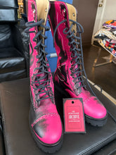 Load image into Gallery viewer, Moschino 38 Pink &amp; Black Leather Boots
