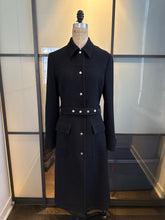 Load image into Gallery viewer, D&amp;G Dolce &amp; Gabbana Black Wool Crepe Coat Silver Snaps

