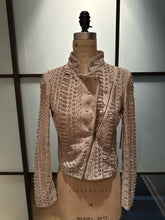 Load image into Gallery viewer, Alice &amp; Olivia Taupe Leather Peaded Biker Moto Jacket NWT
