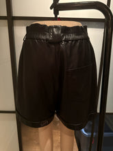 Load image into Gallery viewer, Ellie Mae Black Leather High Waisted Shorts
