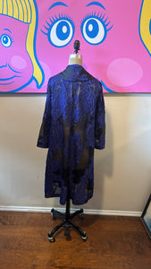 Escada Size 36 Blue & Black Evening Coat