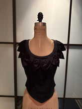 Load image into Gallery viewer, Moschino Black Bustier Leaf Collar Corset
