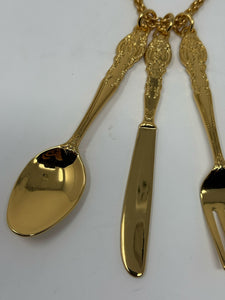 Moschino Knife Fork Spoon Utensils Pendent Necklace