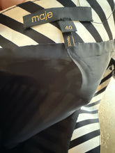 Load image into Gallery viewer, Maje Black &amp; White Striped Ruffle Hem Skirt
