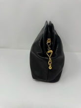 Load image into Gallery viewer, Moschino Black Leather Question Mark Clutch Bag Purse
