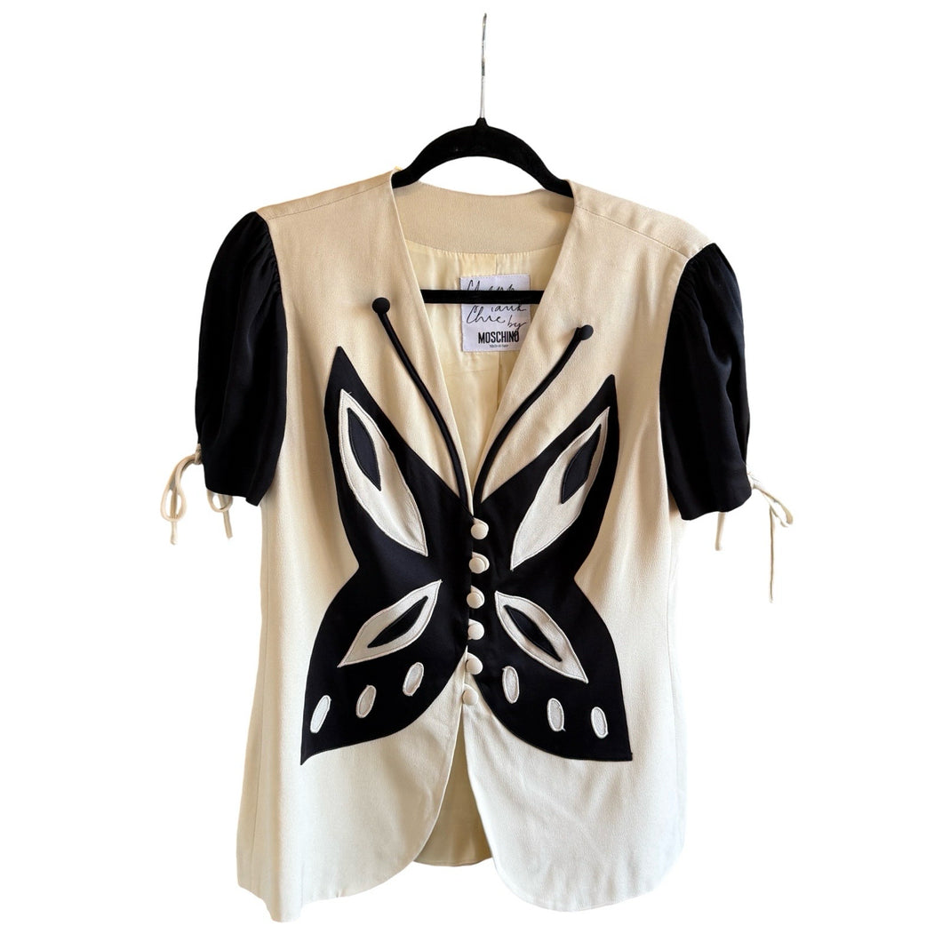 Moschino Cheap & Chic Ivory & Black Butterfly Jacket