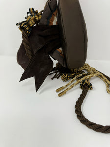 Moschino Brown Round Ribbon Bag Crossbody Purse
