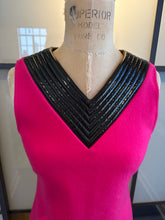 Load image into Gallery viewer, Moschino Pink &amp; Black Wool &amp; Faux Leather Trim Size 4  Dress
