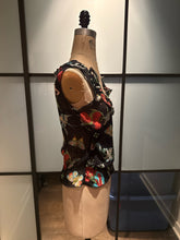 Load image into Gallery viewer, Moschino Size 6 Black &amp; Red Silk Cherry Butterfly Blouse Ruffle
