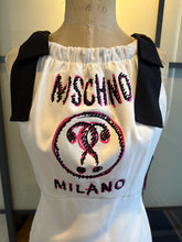 Load image into Gallery viewer, Moschino Size 4 White &amp; Pink Black Bow Ribbon Dress NWT
