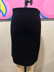 Moschino Size 4 Black Wool Crepe Straight Skirt