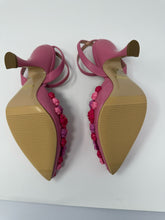 Load image into Gallery viewer, Moschino 35 Pink Sugar Flower Heels Sandals NEW
