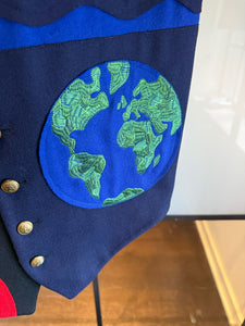 Moschino Cheap & Chic Blue & Black Fire Air Water Earth Vest