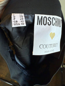 Moschino Couture Black Fringe Pencil Skirt
