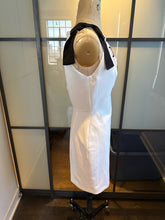 Load image into Gallery viewer, Moschino Size 4 White &amp; Pink Black Bow Ribbon Dress NWT
