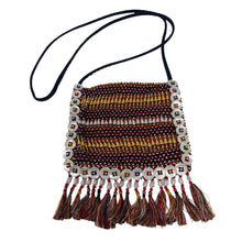 Load image into Gallery viewer, Moschino Navy Satin Beaded Button Crossbody Bag
