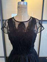 Load image into Gallery viewer, MCQ Alexander McQueen Size IT 36 Black Tulle Feather Lace Dress

