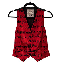 Load image into Gallery viewer, Moschino Cheap &amp; Chic Red &amp; Black Velvet Parole Vest
