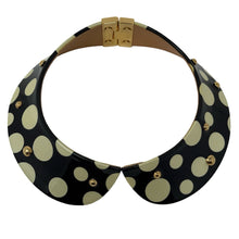 Load image into Gallery viewer, Louis Vuitton x Yayoi Kusama Black &amp; White Polka Dot Peter Pan Collar Choker
