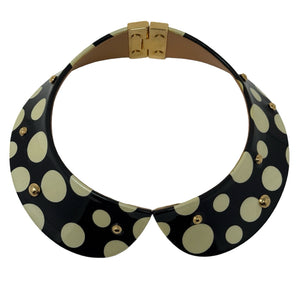 Louis Vuitton x Yayoi Kusama Black & White Polka Dot Peter Pan Collar Choker