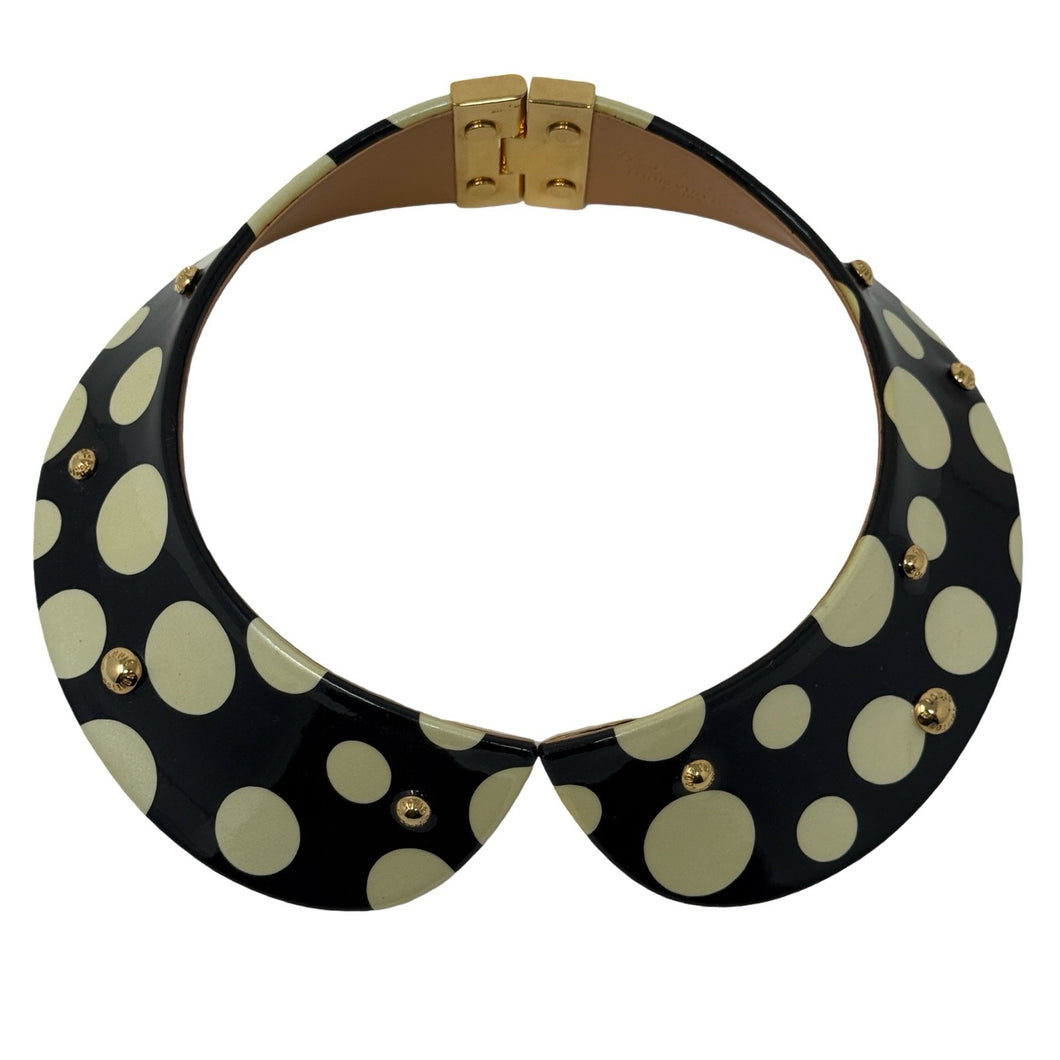 Louis Vuitton x Yayoi Kusama Black & White Polka Dot Peter Pan Collar Choker