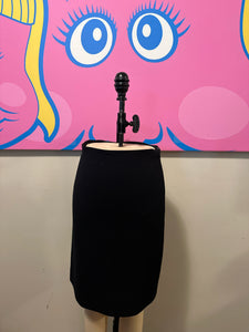 Moschino Size 4 Black Wool Crepe Straight Skirt