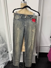 Load image into Gallery viewer, Roberto Cavalli Size 38 Blue Silver Skinny Jeans
