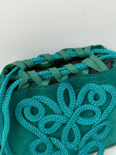 Load image into Gallery viewer, Yves Saint Laurent Green Suede Bucket Evening Bag 1980s
