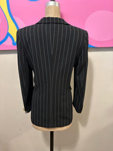 Load image into Gallery viewer, Escada Size M/ L Black &amp; White Wool Pinstripe Blazer
