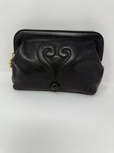 Load image into Gallery viewer, Moschino Black Leather Question Mark Clutch Bag Purse

