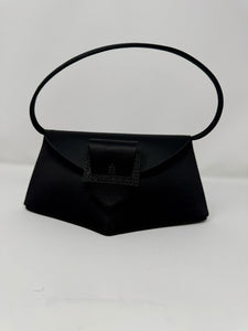 Christian Lacroix Black Silk Satin Evening Bag