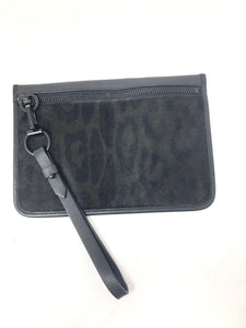 Alexander Wang Black Animal Print Calf Hair Wristlet Bag Purse 1-535-113021
