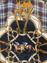 Load image into Gallery viewer, Hermes Black Gold Matador Silk Scarf
