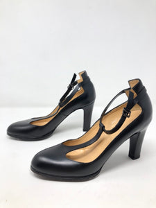 Veronique Branquinho Black Leather Mary Jane Pumps 1-437-8721