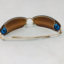 Load image into Gallery viewer, Loree Rodkin Metal Brown Gold Peace Sign Cher Sunglasses 2400-635-3820
