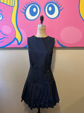 Load image into Gallery viewer, Viktor &amp; Rolf Size 42 Navy Thick Taffeta Pleated Dress
