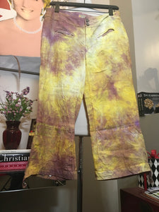 The People of the Labyrinths Yellow Lavender Hombre Linen Pants 2400-417-3320