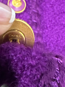 Chanel Size M Purple Wool Boucle Blazer