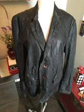 Load image into Gallery viewer, The People of the Labyrinths Sz M Black Leather Distressed Jacket 2400-79-11420
