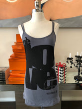 Load image into Gallery viewer, 291 Size 2 Gray Black Peace Sign Studs Cotton Tank Dress 2400-888-6821
