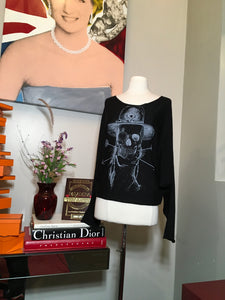 291 Size 1 Black Cashmere SKull Arrow  Sweater 2400-850-9220