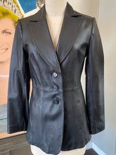 Load image into Gallery viewer, Caslon Black Leather Size XS Jacket Blazer
