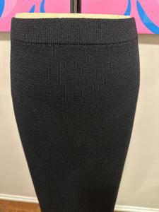 St. John Size 14 Black Santana Knit Long Evening Skirt