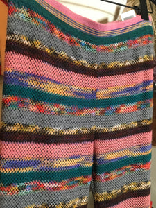 Missoni Size 42 Pink & Green Waffle Striped Knit Striped Pants 2400-386-11820