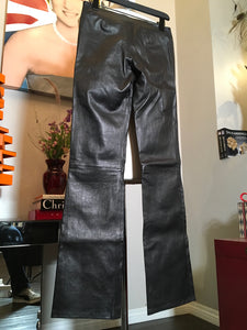 Chrome Hearts Size 2 Black Leather Pants 2400-331-12519