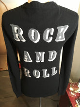 Load image into Gallery viewer, 291 Size 1 Black Cashmere Sweater ROCK AND ROLL Cardigan NWT 2400-811-12119
