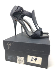 Giuseppe Zanotti 8.5 Black Leather Gladiator Sandals 2828-2-61421